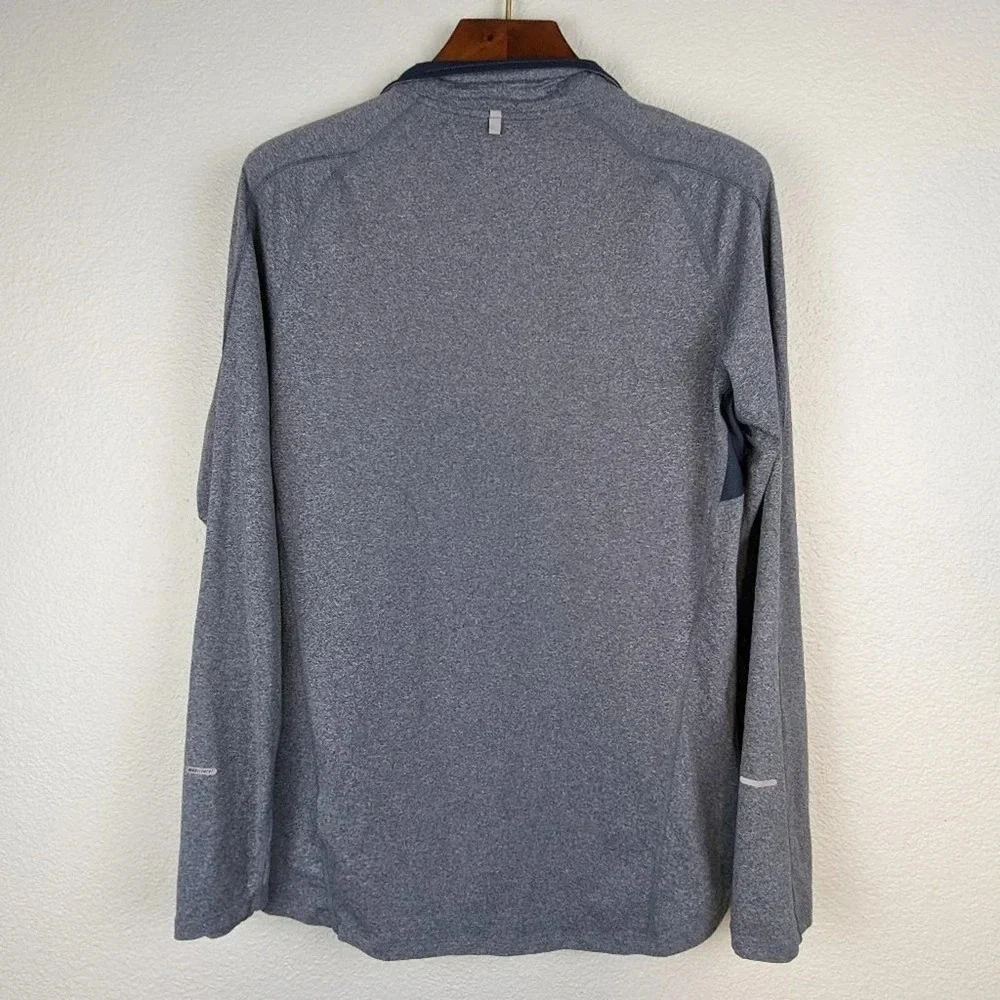 Nike Running Dri-Fit Gray half zip with reflective strips size Medium - Picture 2 of 9